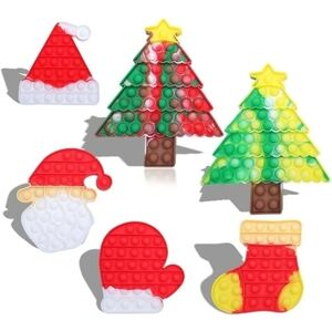 6 Pack Pop Fidget Sensory Toys Christmas Set